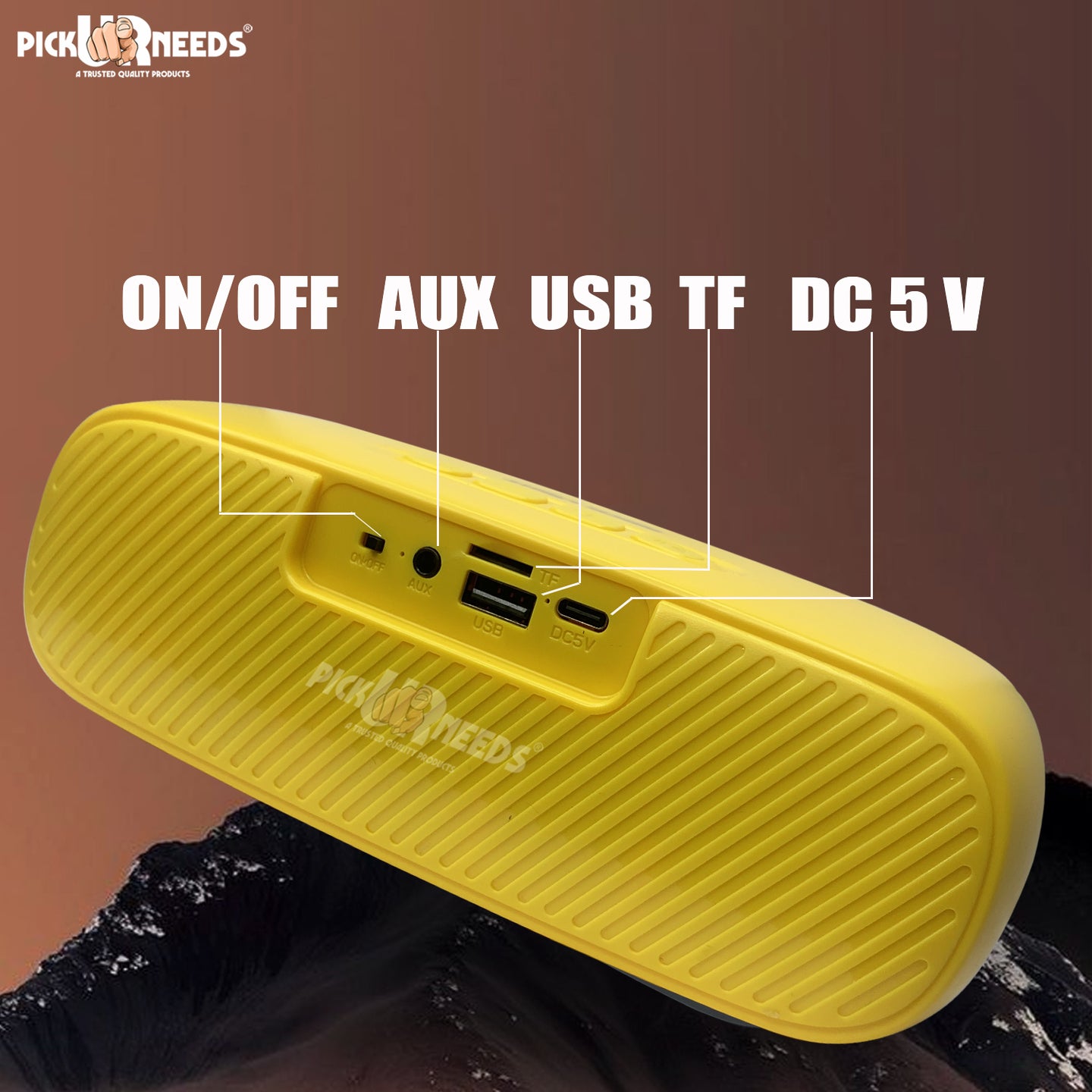 Pick Ur Needs High Quality Sound Wireless Speaker With RGB Light AUX / TF Card / USB Supported 12 W Bluetooth Speaker  (Black, 5.0 Channel)